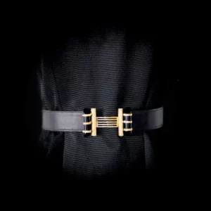 Ceinture COLETTE veau noir boucle art Deco verre noir et laiton Madame Royale Maroquinerie Ceinture COLETTE veau noir boucle art Deco verre noir et laiton Madame Royale Maroquinerie