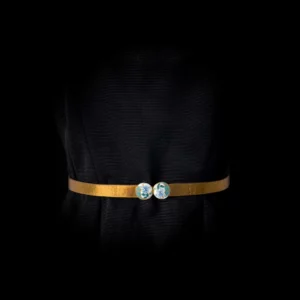 Ceinture DANAE veau doré boucle art nouveau ronde émaillee Madame Royale Maroquinerie Ceinture DANAE veau doré boucle art nouveau ronde émaillee Madame Royale Maroquinerie