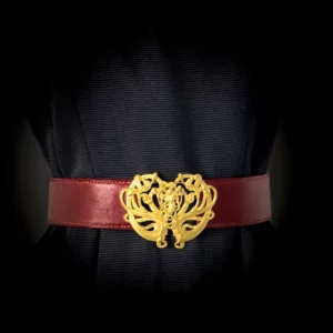 Ceinture SIBYLLE veau bourgogne boucle art nouveau laiton massif Madame Royale Maroquinerie Ceinture SIBYLLE veau bourgogne boucle art nouveau laiton massif Madame Royale Maroquinerie