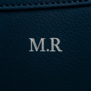 Marquage personnalisé argenté Madame Royale Maroquinerie