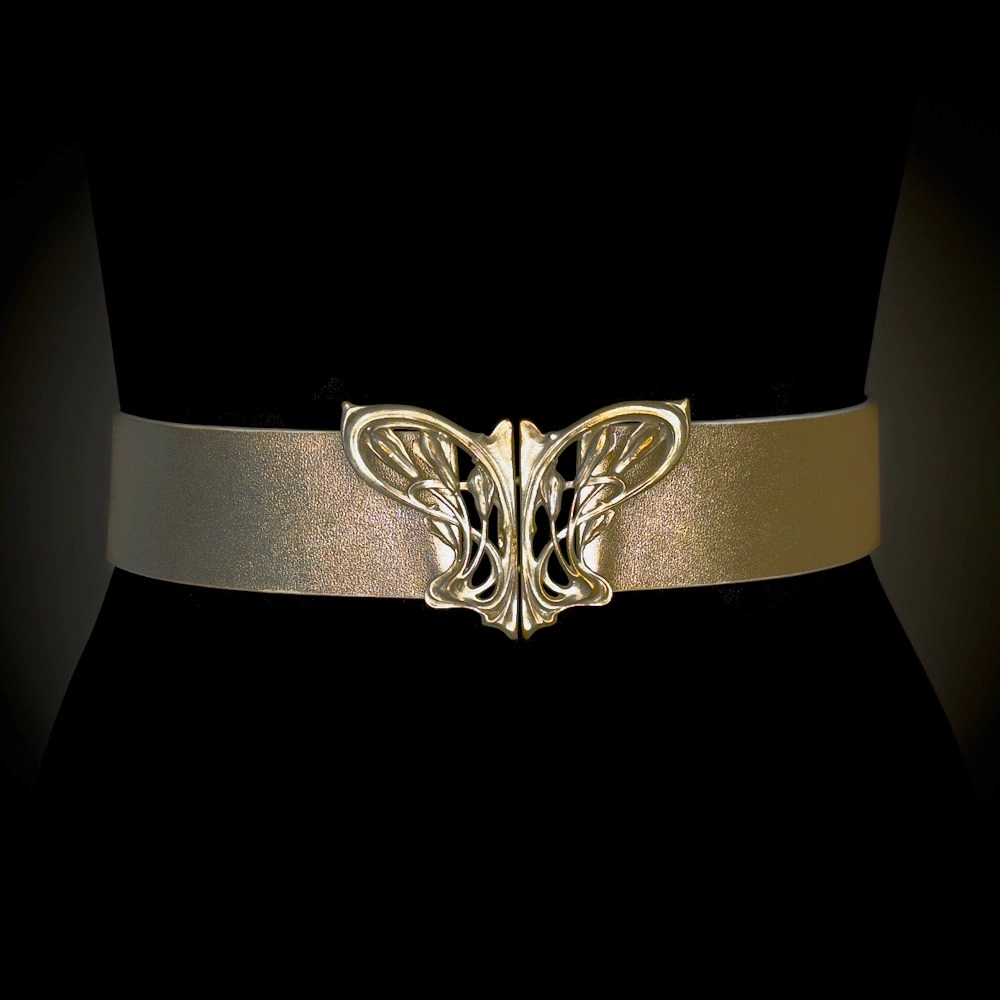 ALTHÉA veau métallisé or pâle Madame Royale Maroquinerie ALTHÉA veau métallisé or pâle Madame Royale Maroquinerie