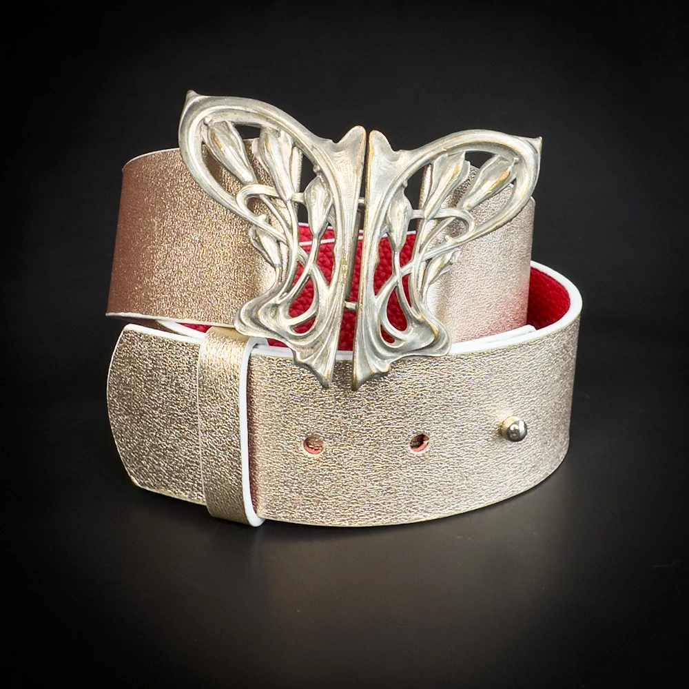 ALTHÉA veau métallisé or pâle Madame Royale Maroquinerie ALTHÉA veau métallisé or pâle Madame Royale Maroquinerie