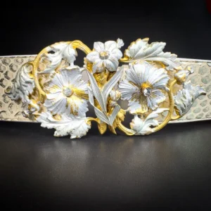 AURORE python or pâle ceinture Madame Royale Maroquinerie