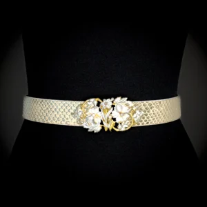 AURORE python or pâle ceinture Madame Royale Maroquinerie