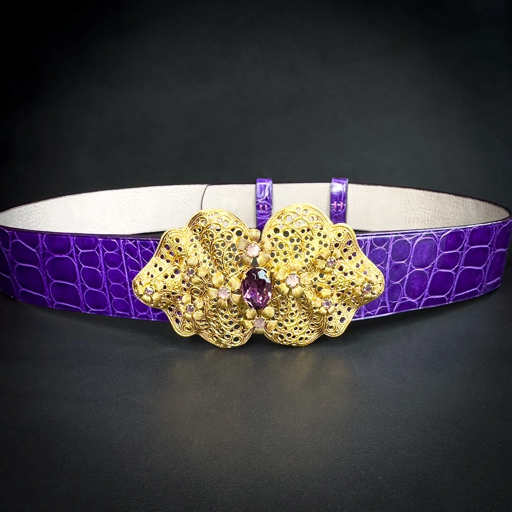 VIOLETTA alligator brillant violet Madame Royale Maroquinerie VIOLETTA alligator brillant violet Madame Royale Maroquinerie