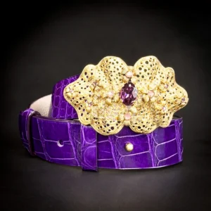 VIOLETTA alligator brillant violet Madame Royale Maroquinerie VIOLETTA alligator brillant violet Madame Royale Maroquinerie