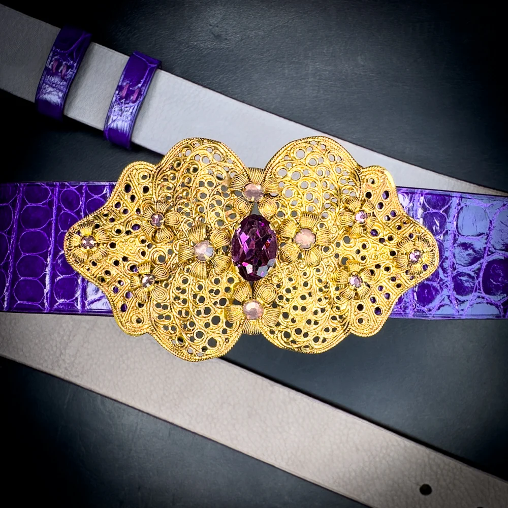 VIOLETTA alligator brillant violet Madame Royale Maroquinerie VIOLETTA alligator brillant violet Madame Royale Maroquinerie