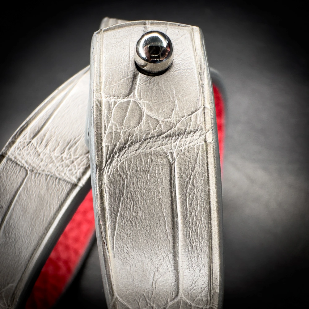 Double tours alligator gris Madame Royale Maroquinerie Double tours alligator gris Madame Royale Maroquinerie