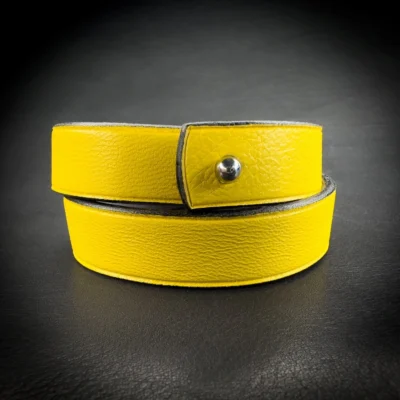 Double tour veau jaune Madame Royale Maroquinerie