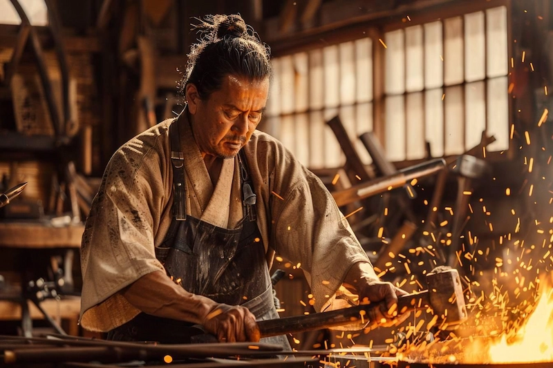 artisan japonais forge travail manuel traditionnel savoir-faire japonais